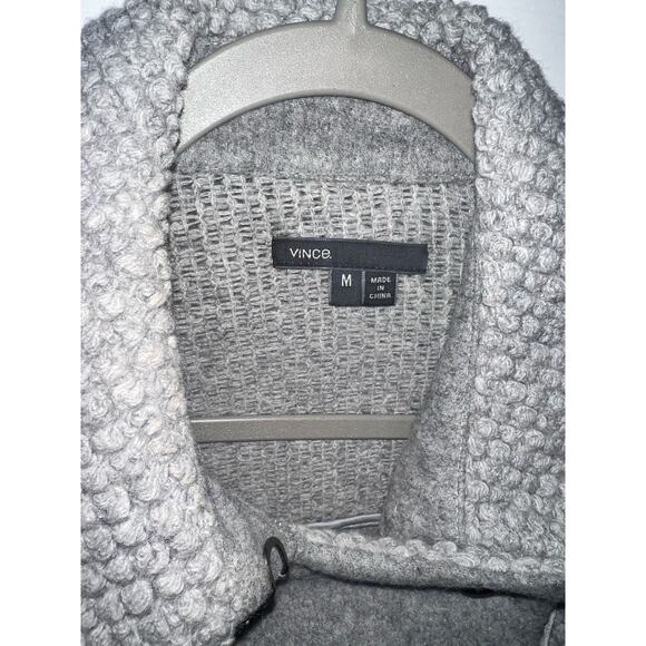 Vince Grey Boucle Blocked Wool Coat - size M - Picture 3 of 7